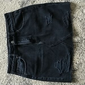 PACSUN Black Distressed Jeans Skirt Size 25